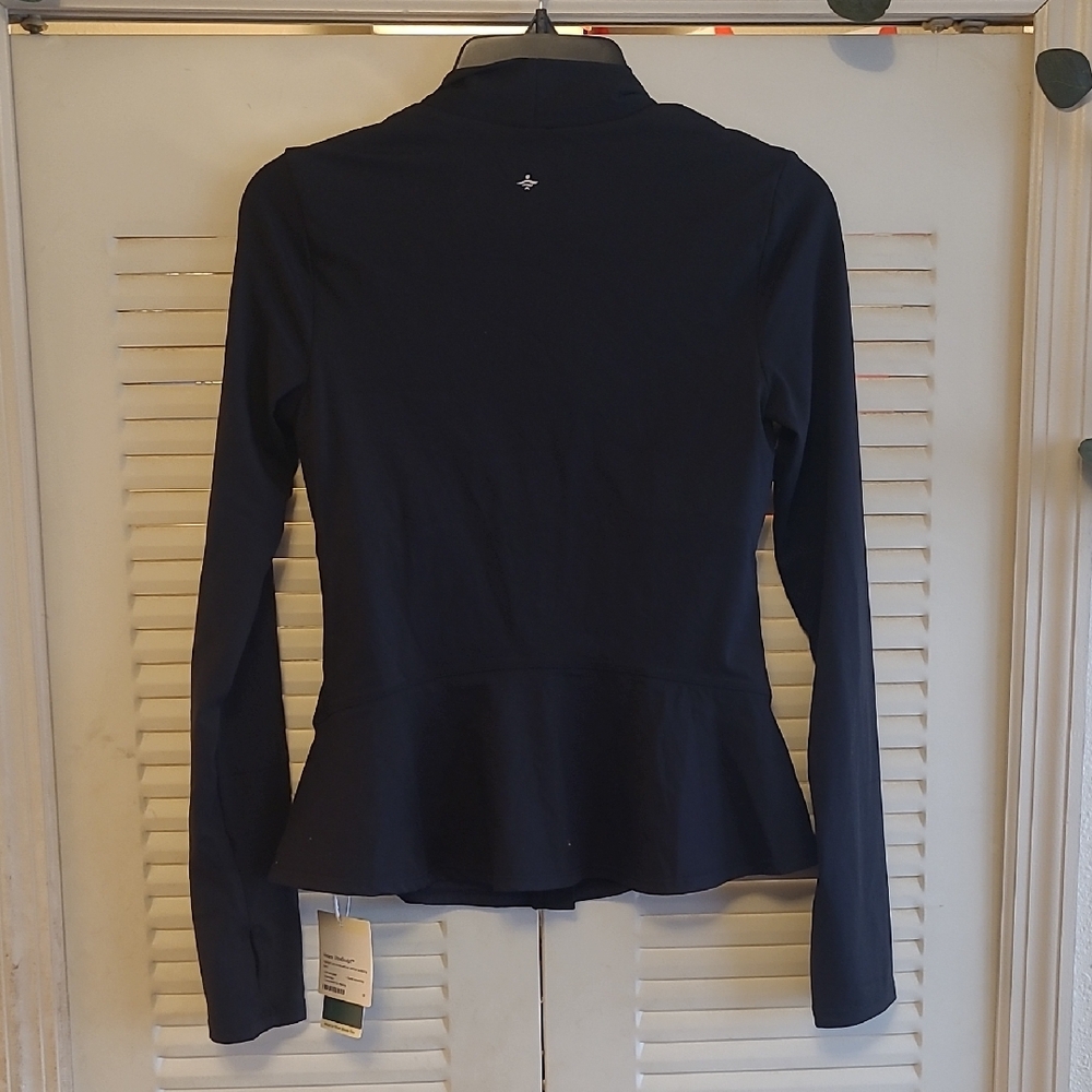 HALARA Black Women's Sporty Stretch Peplum Blazer. - Picture 2 of 7